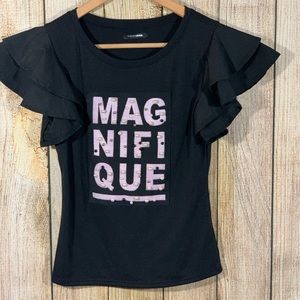 Fashion Nova Magnifique Ruffle Short Sleeve Blouse